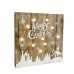 Χριστουγεννιάτικο Διακοσμητικό Τοίχου Ξύλινο, με "Merry Christmas" και 10 LED (30x30cm)